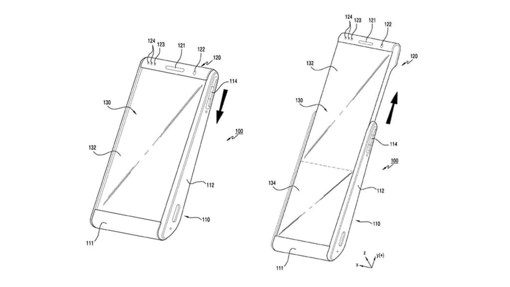 Le projet de smartphone imaginé par Samsung permettrait d'augmenter la surface de l'écran de 60 %. © Samsung