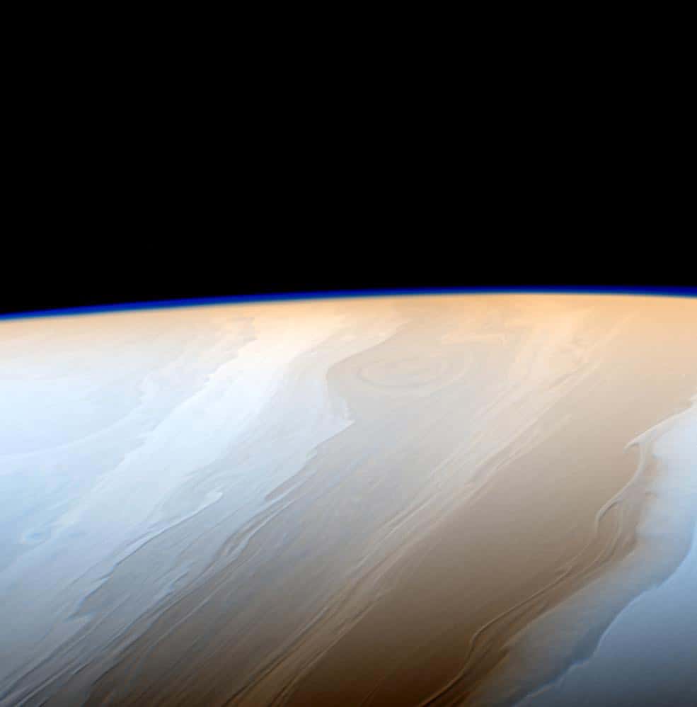 Bandes nuageuses dans l'atmosphère de Saturne. © Nasa, JPL-Caltech, <em>Space Science Institute</em>