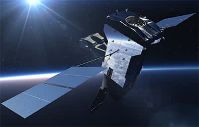 Vue d'artiste d'un satellite de suivi de missile SBIRS-GEO de l'US Space Force. Deux exemplaires de la nouvelle génération ont été mis en orbite géostationnaire en 2021 et 2022. © Lockheed Martin