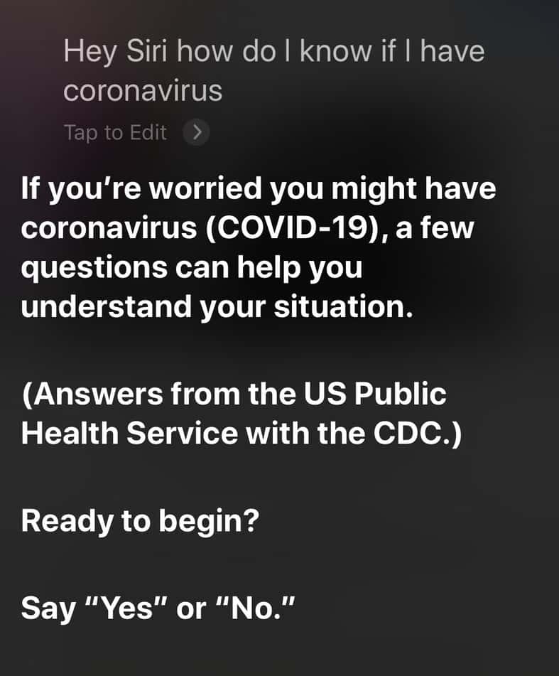 Après quelques questions-réponses, Siri propose un premier diagnostic, et en cas de symptômes graves, il invite à composer le numéro des urgences. © Apple