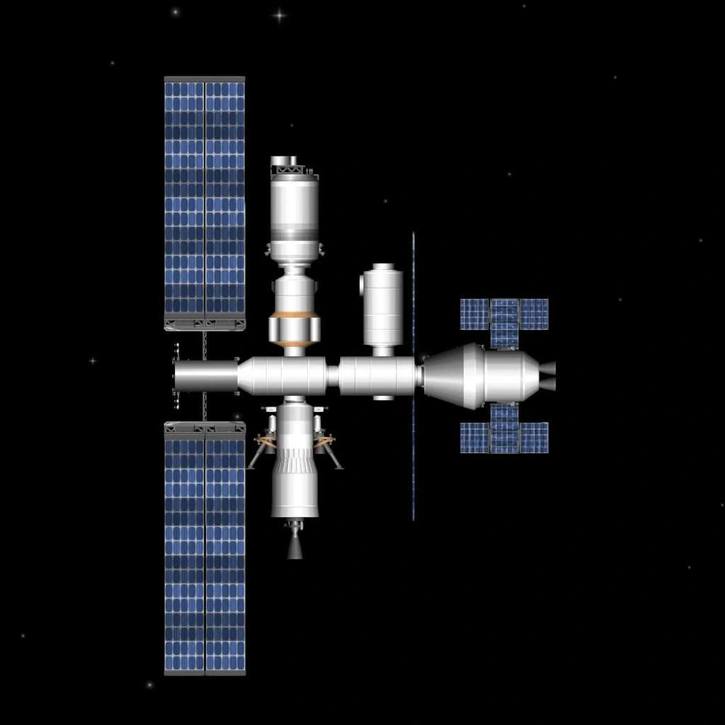 La Chine a également dévoilé un premier visuel de possible station spatiale chinoise en orbite autour de la Lune. © Philippe Coué