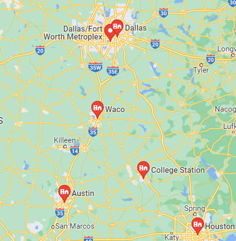 Surnommé le « Texas Triangle », cette zone comprend près de 29 000 routes pour 18 millions d'habitants. © Google Maps, Futura