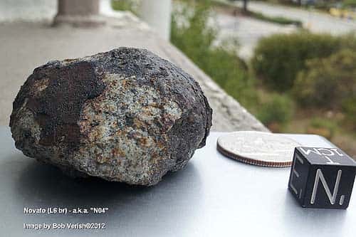 Fragment de la météorite de Novato retrouvé par Bob Verish. © B. Verish, Seti