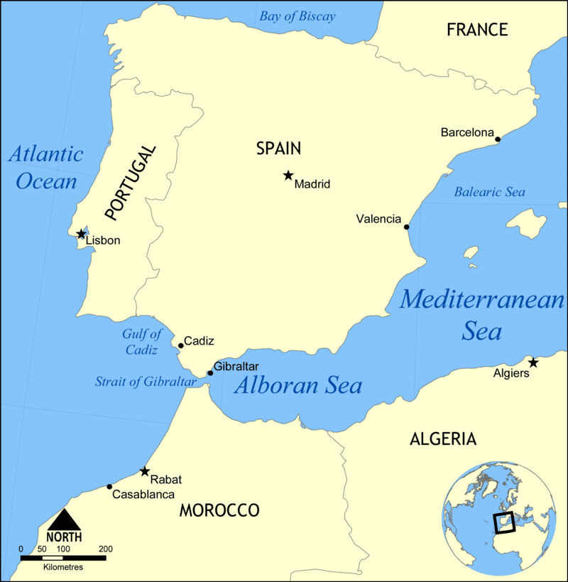 La mer d'Alboran abrite de complexes systèmes de failles qui auraient déjà été responsables de nombreux séismes et tsunamis. © NormanEinstein, Wikimedia Commons, CC by-sa 3.0