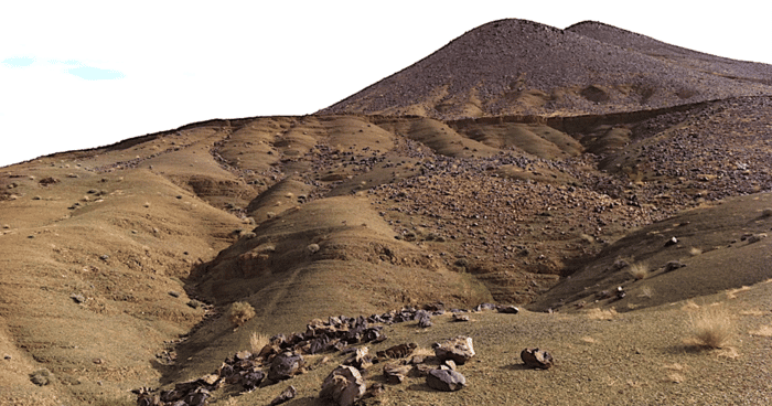 Taichoute, à proximité du célèbre site de Fezouata, est riche en fossiles d'arthropodes géants. © Bertrand Lefebvre