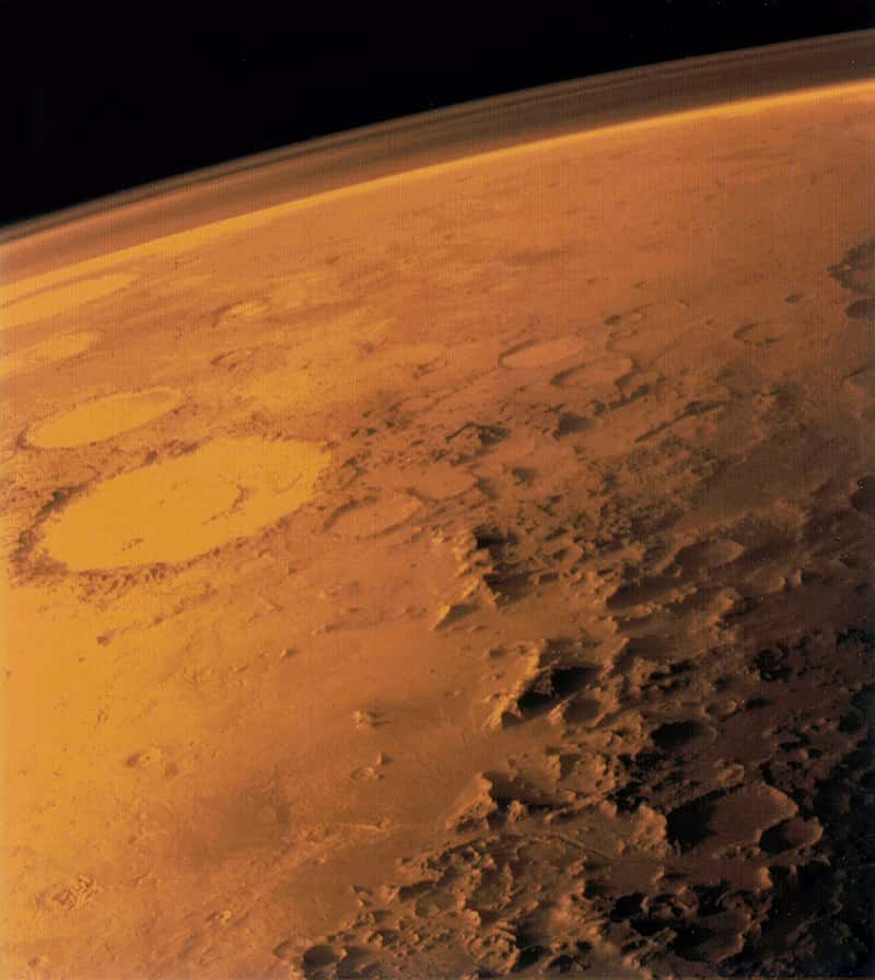 Actuellement, l'atmosphère martienne est très ténue. © Nasa, Wikimedia Commons, domaine public