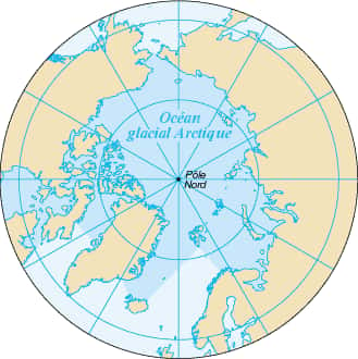 Carte de l’océan Arctique. © Domaine public, Wikimédia Commons