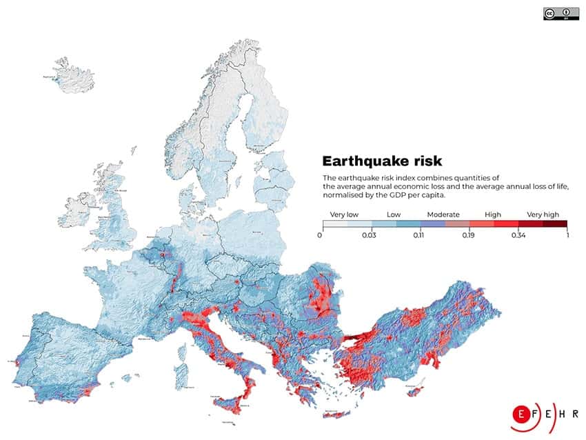 La région méditerranéenne est soumise à un risque sismique relativement élevé comme l'ont montré les récents événements en Turquie. © Crowley et <em>al.</em>, 2021