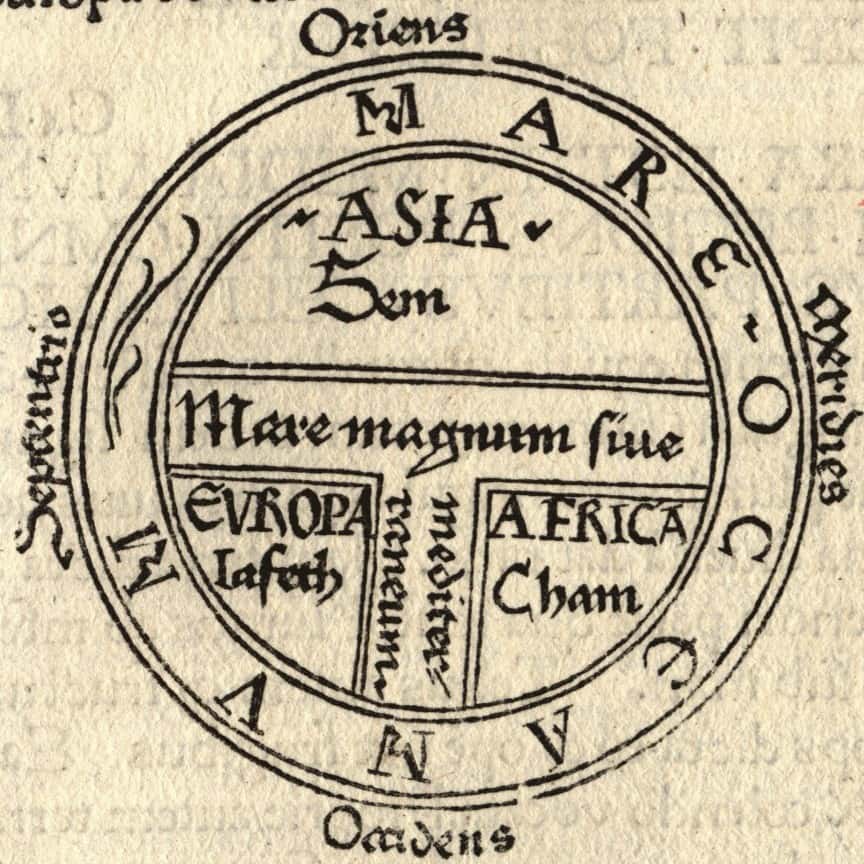 Carte de 1472 représentant l’Asie en haut. © Isidore of Seville, Wikimedia Commons, domaine public
