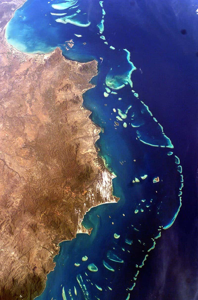 Grande barrière de corail, Australie. © Nasa, <em>Wikimedia Commons</em>, Domaine public