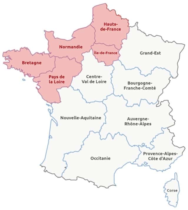 Carte de France présentant en rouge l'équivalent des surfaces déjà parties en fumées au Canada pour la saison 2023. © Morgane Gillard