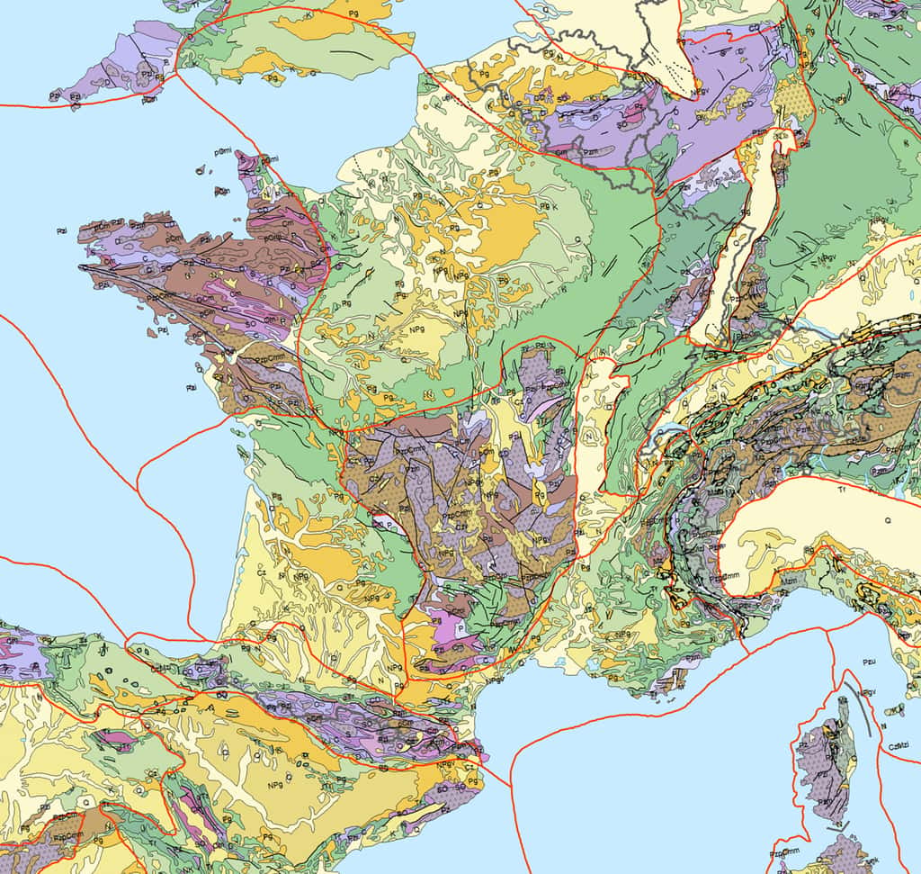 Carte géologique de France. © Eric Gaba, Sémhur, <em>Wikimedia Commons</em>, CC by-sa 3.0 