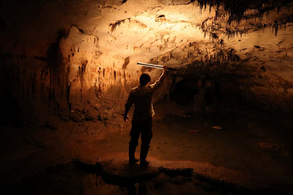 La grotte espagnole de Cova Dones renfermerait plus de 100 peintures préhistoriques datant de 24 000 ans. © A Ruiz-Redondo, V Barciela, X Mart