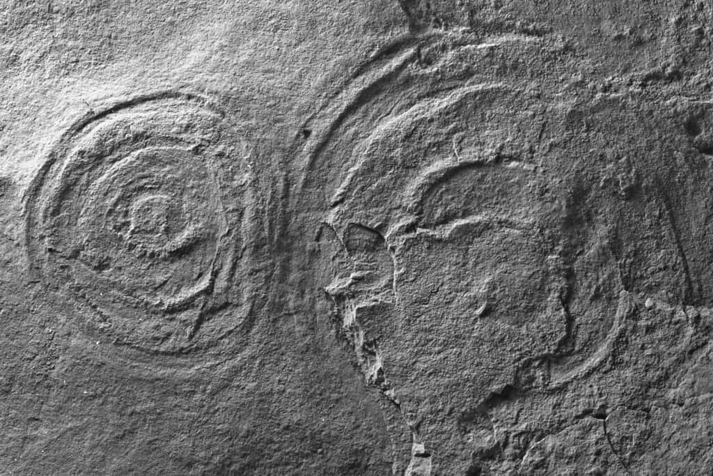 Fossile d'Aspidella, une forme de vie multicellulaire de grande taille ayant vécu au début de l'Édiacarien il y a 565 millions d'années. Fossile retrouvé sur le site de la carrière de Coed Cochion dans le pays de Galles. © Clarke et al. 2024, <em>Journal of the Geological Society of London</em>