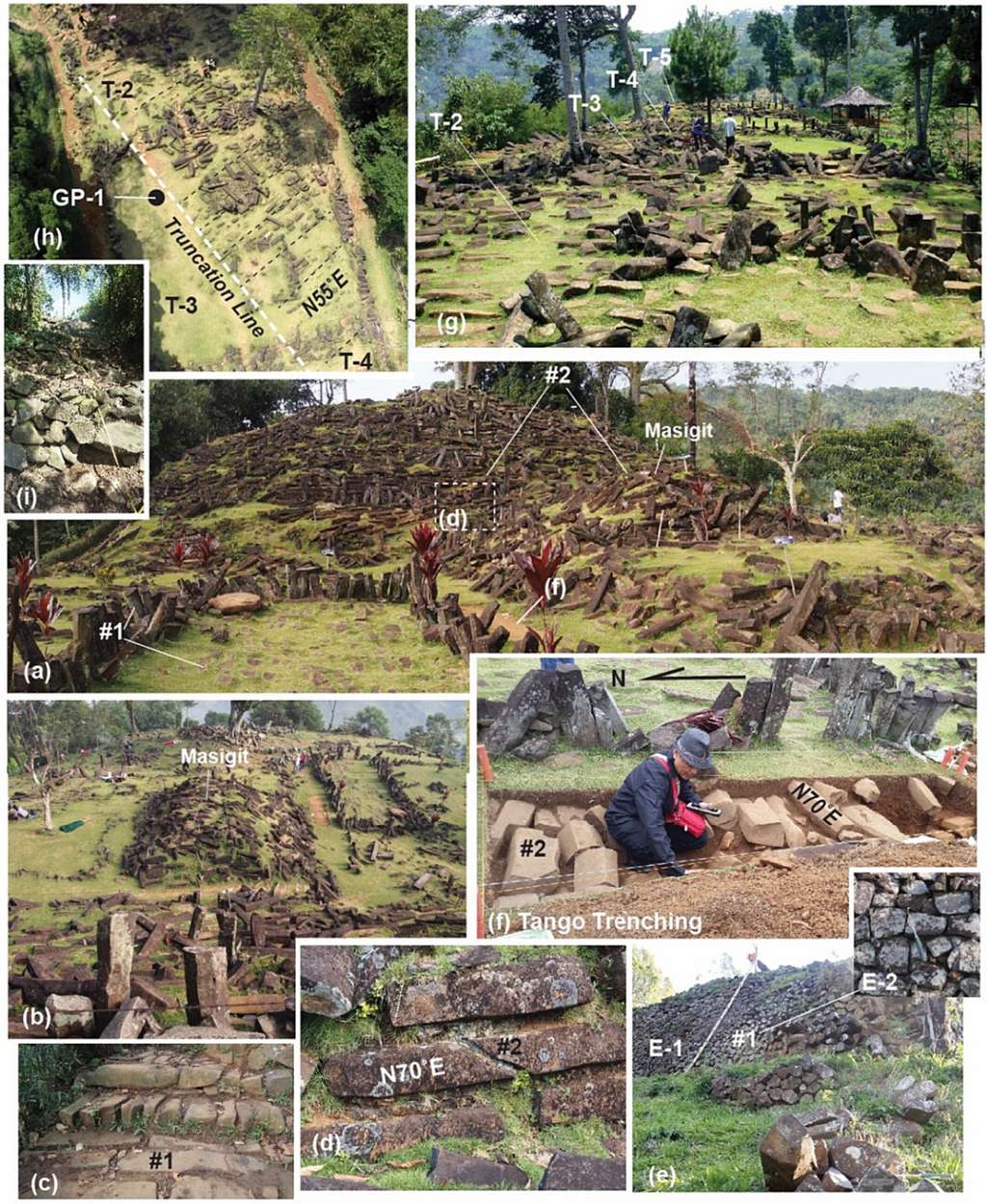 Les nouvelles prospections sur le site de Gunung Padang. © Natawidjaja et <em>al.</em>, 2023, <em>Archeological Prospection</em>, CC by 4.0 Deed