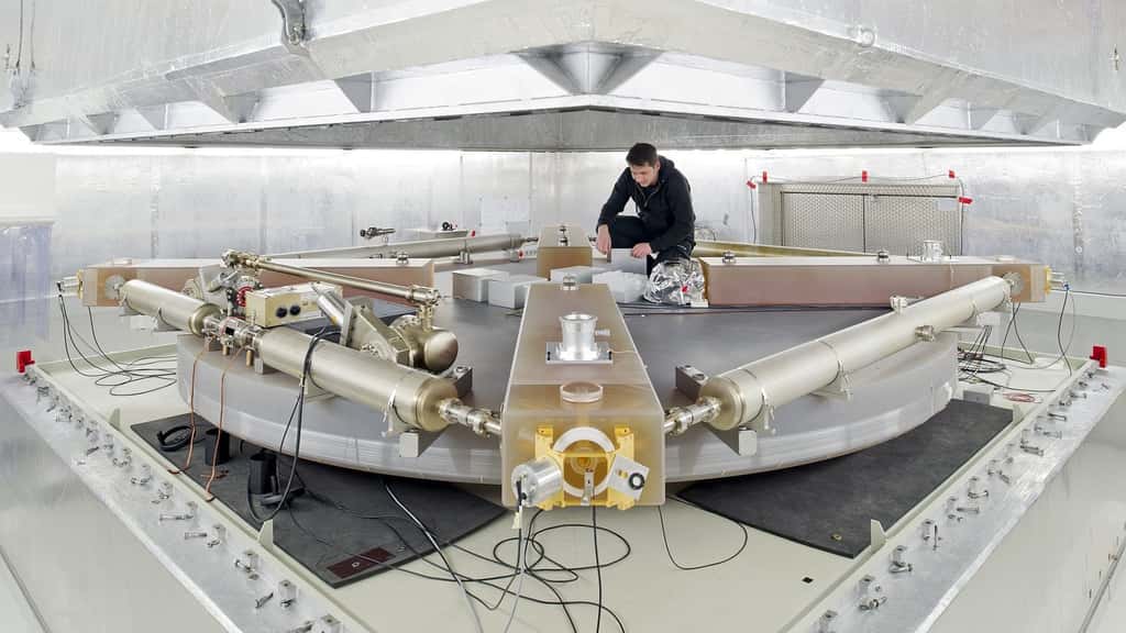 Le dispositif laser utilisé pour mesurer avec une grande précision la vitesse de rotation de la Terre. © <em>Technical University Munich</em>