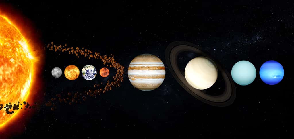 Chaque planète du Système solaire possède ses propres cycles orbitaux, qui viennent perturber l'orbite terrestre et donc le climat. C'est le cas notamment de Mars (image non à l'échelle). © Daniel Roberts, Pixabay