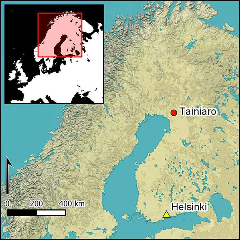 Le site archéologique de Tainiaro est situé juste au-dessous du cercle arctique, en Finlande. © Hakonen et al. 2023, Antiquity, CC by 4.0 Deed 