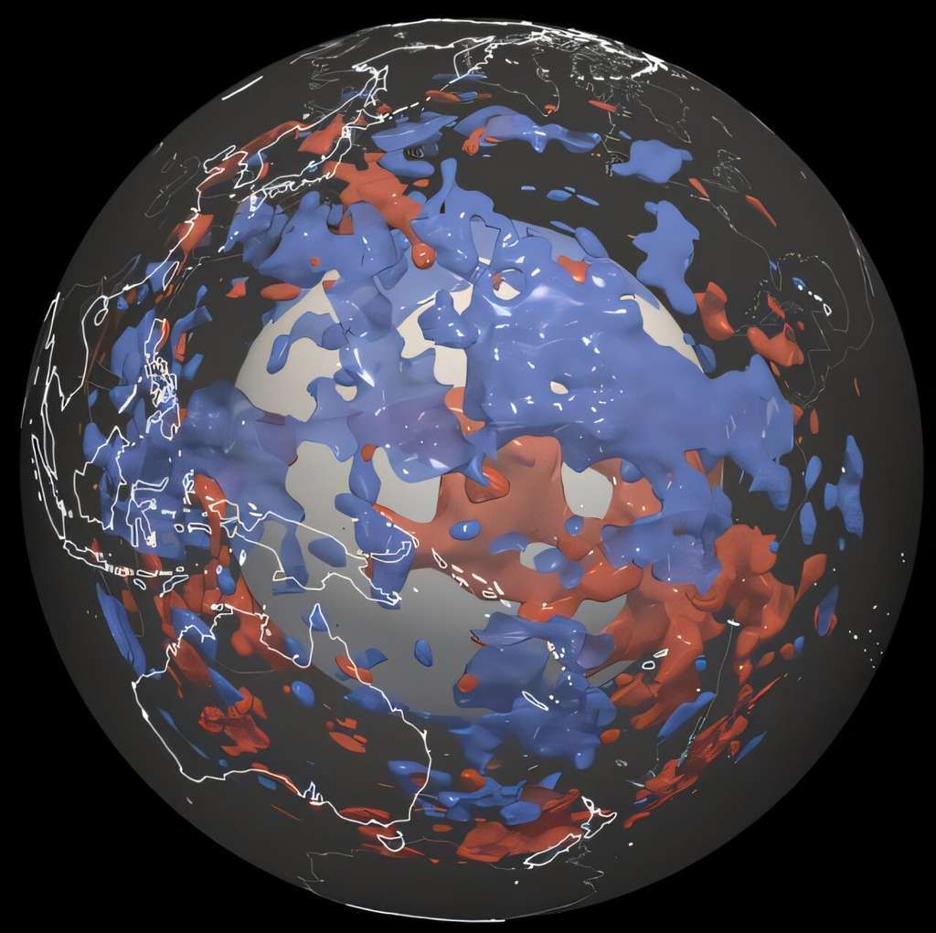 Des chercheurs ont révélé une multitude d'anomalies de vitesse sismique jusqu'à présent non identifiées, dans le manteau terrestre. © Sebastian Noe, ETH Zurich