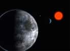 Une vue d'artiste d'exoplanètes devant leur étoile. © ESO