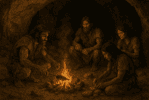 Durant la Préhistoire et notamment durant l’âge glaciaire ayant impacté l’Europe, les populations trouvaient refuge dans des grottes, s’abritant ainsi des conditions rigoureuses. © DS, IA ChatGPT