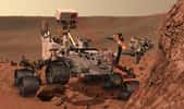 Illustration d’un tir laser effectué par la ChemCam de Curiosity. L’instrument permet d’analyser à distance la composition des roches visées. Grâce à cette opération, le rover a pu détecter de l'oxyde de manganèse. Il a ainsi permis de déduire que l'atmosphère de Mars était plus riche en oxygène dans le passé qu'aujourd'hui. © Nasa