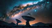 Des radiotélescopes à l'affût de signaux d'origine extraterrestre dans l'Univers. © Kien, Adobe Stock