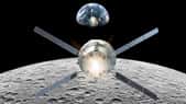 Vue d'artiste du module de service de l'Agence spatiale européenne équipera le véhicule Orion. Ce module a pour fonction de propulser la capsule Orion, d'assurer son contrôle thermique et de lui fournir la puissance électrique nécessaire à son bon fonctionnement, en plus de stocker les réserves d'eau, d'oxygène et d'azote. Lors d'Artemis 2, il sera utilisé pour envoyer Orion à destination de la Lune. © ESA, D. Ducros