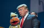 Donald Trump représenté en compagnie d’un personnage du Muppet Show. © Brayden Jaselle