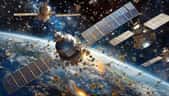 40 000 satellites devraient être actifs en orbite basse d’ici 2030. © Futura avec Adobe Firefly