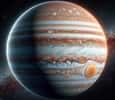Jupiter vue par une IA. © IA BING Designer Microsoft Corporation   
