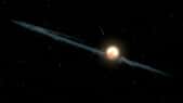 Une nouvelle étude suggère que les morceaux d’une exolune pourraient être en train de s’accumuler dans un disque entourant l’étoile de Tabby, bloquant ainsi la lumière de l’étoile et la faisant disparaître progressivement. © Nasa/JPL-Caltech