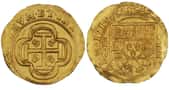 Doublon d'or de huit escudos (écus) de Philippe V, frappé en 1714 ; récupéré dans une épave ayant sombré en 1715, faisant partie du « trésor de la flotte espagnole de 1715 ». Musée de la Banque du Canada. © Wikimedia Commons, domaine public.