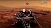Une représentation artistique plutôt sommaire du rover chinois Zhurong qui devrait atterrir sur Mars d'ici quelques jours. © CNSA, YouTube