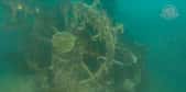 La roue du navire HMS Terror trône intact au fond de l’eau froide. © capture YouTube, Parcs Canada
