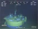 Image d'une vidéo filmée en continu par l'un des robots sous-marins, le 5 août, lors des opérations sur la tête de puits MC252. La profondeur, lisible sur l'écran, est de 4.990 pieds, soit 1521 mètres. © BP