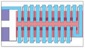 Groupées en un réseau, les vingt cellules photovoltaïques occupent à peine plus de 2 centimètres carrés. © Xiaomei Jia et al.