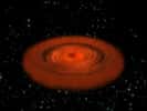 Illustration montrant un trou noir supermassif au centre d'une galaxie. On pensait que le trou noir au centre de la galaxie – connu sous le nom de 1H0707-495 – devait être à jamais caché par le disque de gaz et de poussières qui l’entoure. Les observation de XMM Newton ont montré que ce n’est pas le cas, comme l’explique un groupe d’astronomes dans le journal Nature. Crédit: Esa/C. Carreau