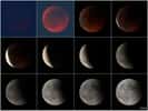 Un montage permettant de visualiser les différentes étapes de l'éclipse totale de Lune du 15 juin 2011. © aclorega