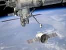 Le cargo spatial de SpaceX, Dragon, pourrait s'amarrer à la Station lors de son prochain lancement. © SpaceX