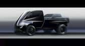 Cette esquisse du Tesla Truck a été dévoilée par Elon Musk lors de la présentation du camion électrique Tesla Semi. © Tesla