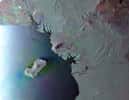 Le golfe de Guinée vu depuis l'espace par le satellite Envisat. Cette image est une compilation de trois clichés pris entre février et avril de cette année. © Esa