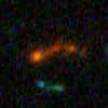 Briques de galaxies, très irrégulières, observées à un redshift de 5,42 (Crédit : NASA)