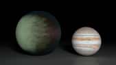 Illustration de Kepler-7b, exoplanète une fois et demie plus grande que Jupiter. Les observations indiquent une couche nuageuse sur sa façade ouest. © Nasa, JPL-Caltech, MIT