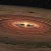 Vue d'artiste d'un disque de poussières de planètes en formation