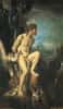 Prométhée, attaché par Zeus en punition de sa tromperie, se faisant dévorer le foie par un rapace.
Prométhée par MOREAU(Musée Moreau, Paris)