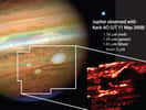 Images en fausses couleurs prises en infrarouge et avec l'optique adaptative du Keck des taches de Jupiter. Crédit : Imke de Pater, Michael Wong (UC Berkeley)/Al Conrad (Keck Observatory)/Chris Go (Cebu, Philippines)