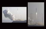 En images, le lancement de la fusée russo-coréenne KSLV-1, le mercredi 30 janvier 2013, à 7 h 00 TU. Après deux échecs en 2009 et 2010, la Corée du Sud touche enfin les étoiles ! © Kari