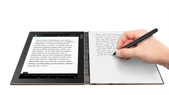La tablette Yoga Book est pensée comme un outil de travail, avec son clavier virtuel et son stylet, mais aussi comme une tablette de loisir avec un écran tactile 10,1 pouces et un système son Dolby Atmos. © Lenovo