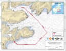 Le plan de remorquage de la plateforme Kulluk. Échouée sur l'île Sitkalidak (Kulluk Grounding Location sur la carte), la plateforme a été remorquée par le navire Aiviq jusqu'à la baie de Kiliuda, en Alaska. © US Coast Guard
